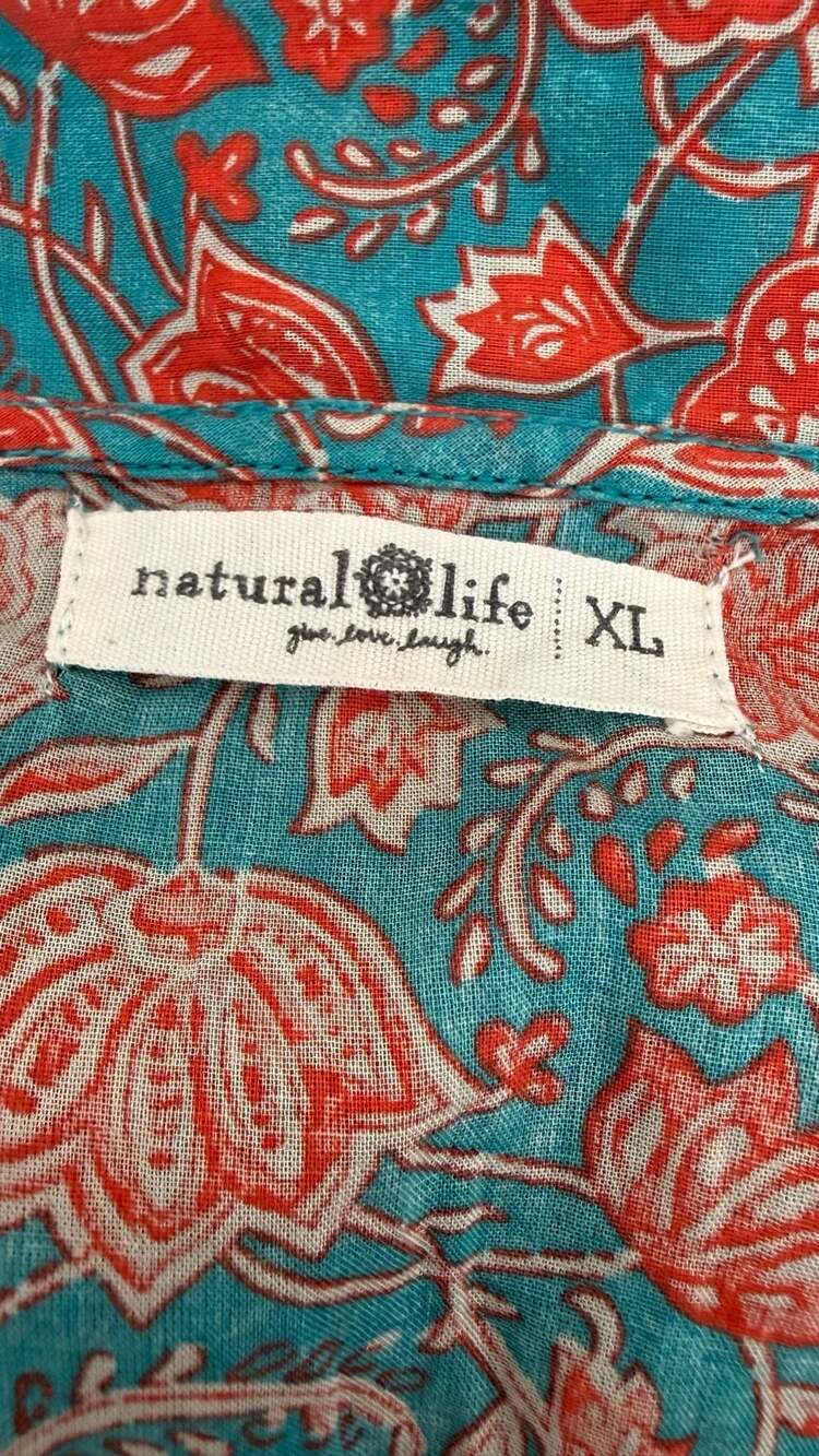 NATURAL LIFE floral long dress sizeXL bohemian paisley empire waist - Picture 4 of 6